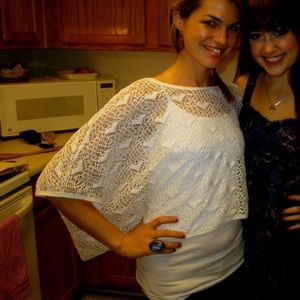 ✨ White Heart Crochet Crop Top